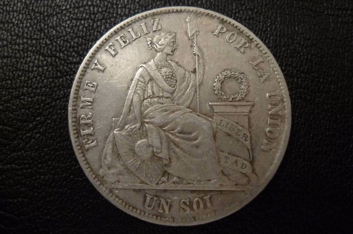 1869--Rep�blica-Peruana,-Un-Sol-.,-Lima-.y.b-.