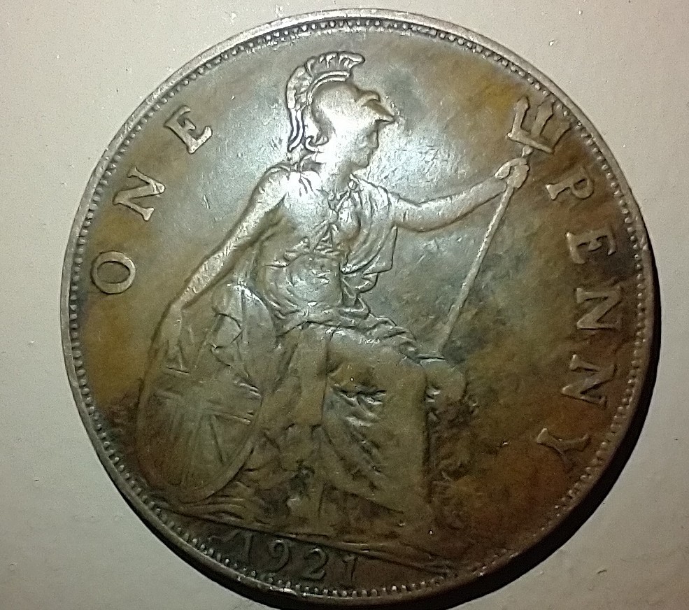 1921-George-V-Great-Britain-One-Penny