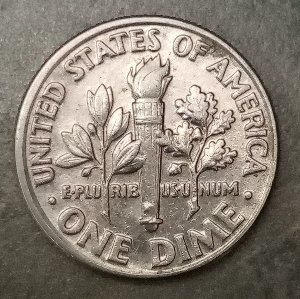 1995-P-Dime-Issue-With-Planchette-Above-Word-Liberty-And-Reverse-Side