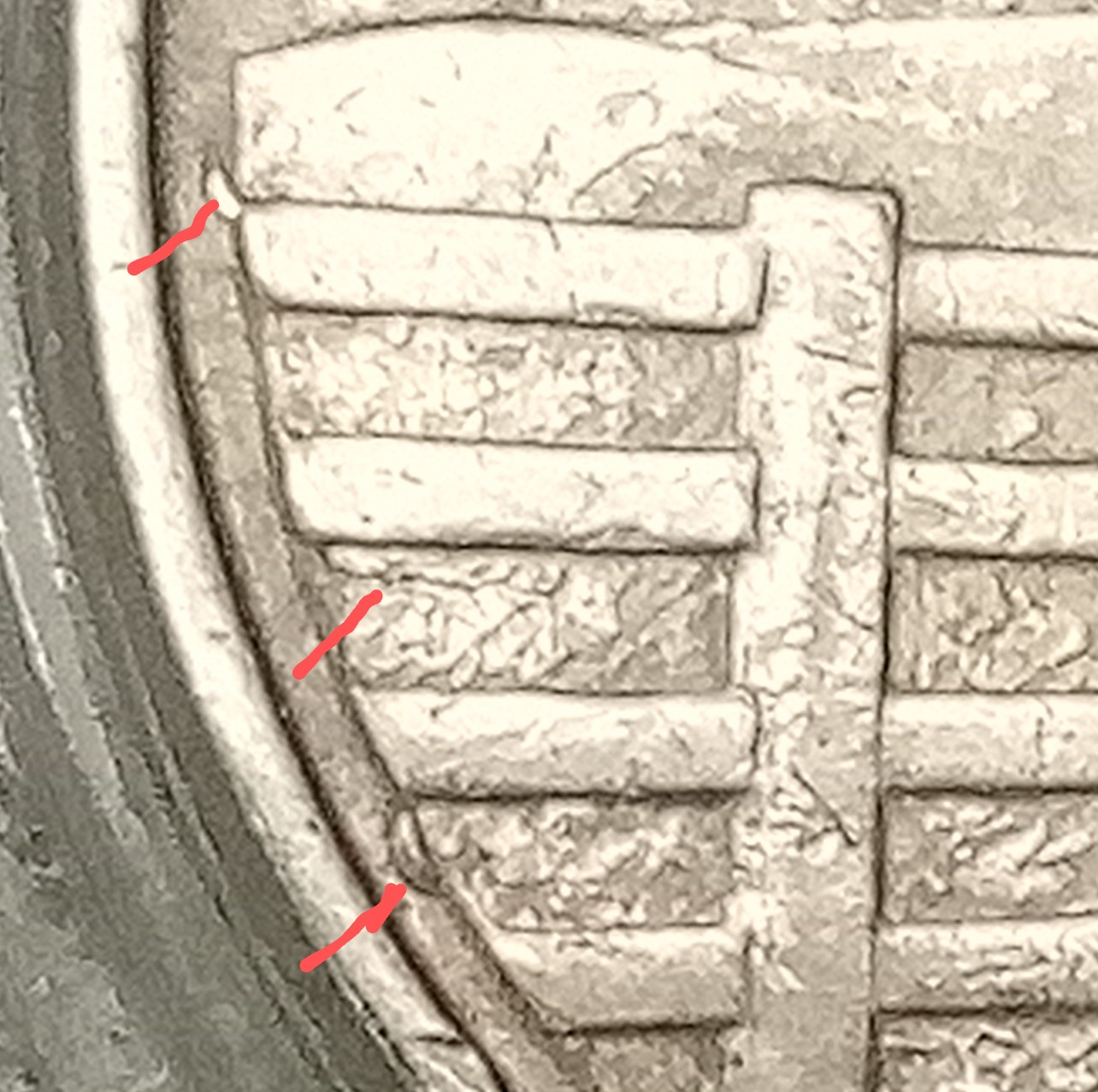 2001-P-Kentucky-Quarter-Extra-Metal-In-2-Spots-And-Die-Crack-Nee