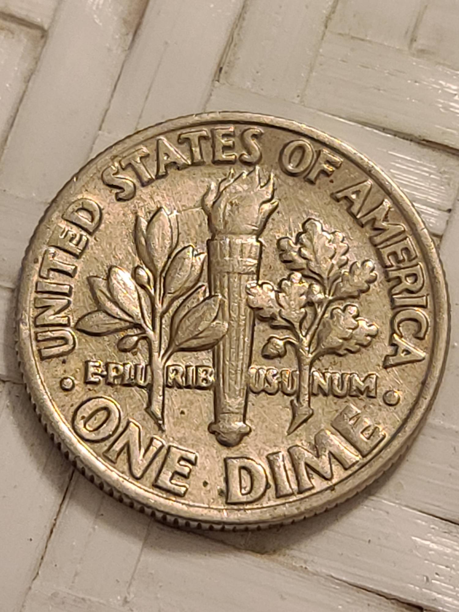 1985-P-Dime-Clashed-Die-Error