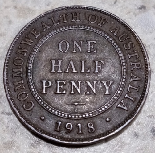 1918-Half-Penny-Lamination-With-Tag-Still-Attached.