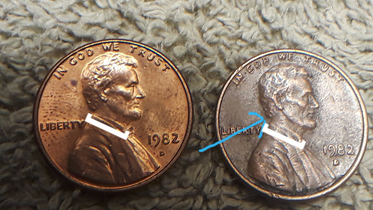 1982-D-3.1g-Lincoln-Penny-Large-Or-Small?-It-Looks-Like-Struck-Twice?