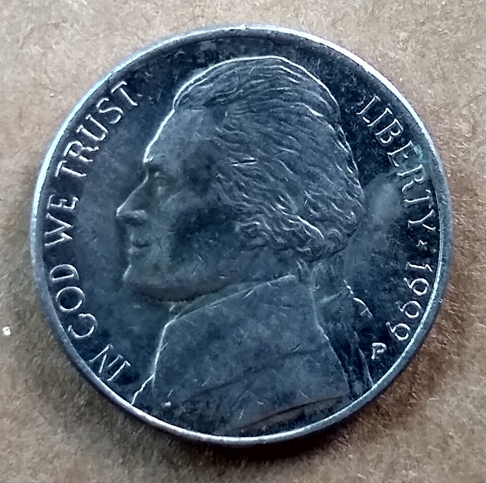 1999-Jefferson-Nickel-Obverse-And-Reverse-Not-Aligned