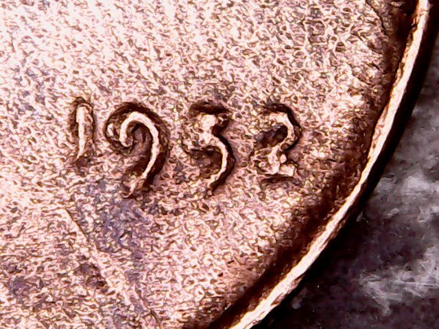 1952-Lincoln-Penny,-Unusual-Surface