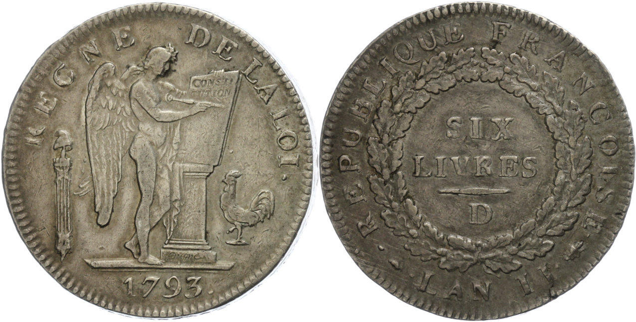 Ecu-De-Six-Livres-1793---Convention-Nationale,-French-Revolutionary-Coinage