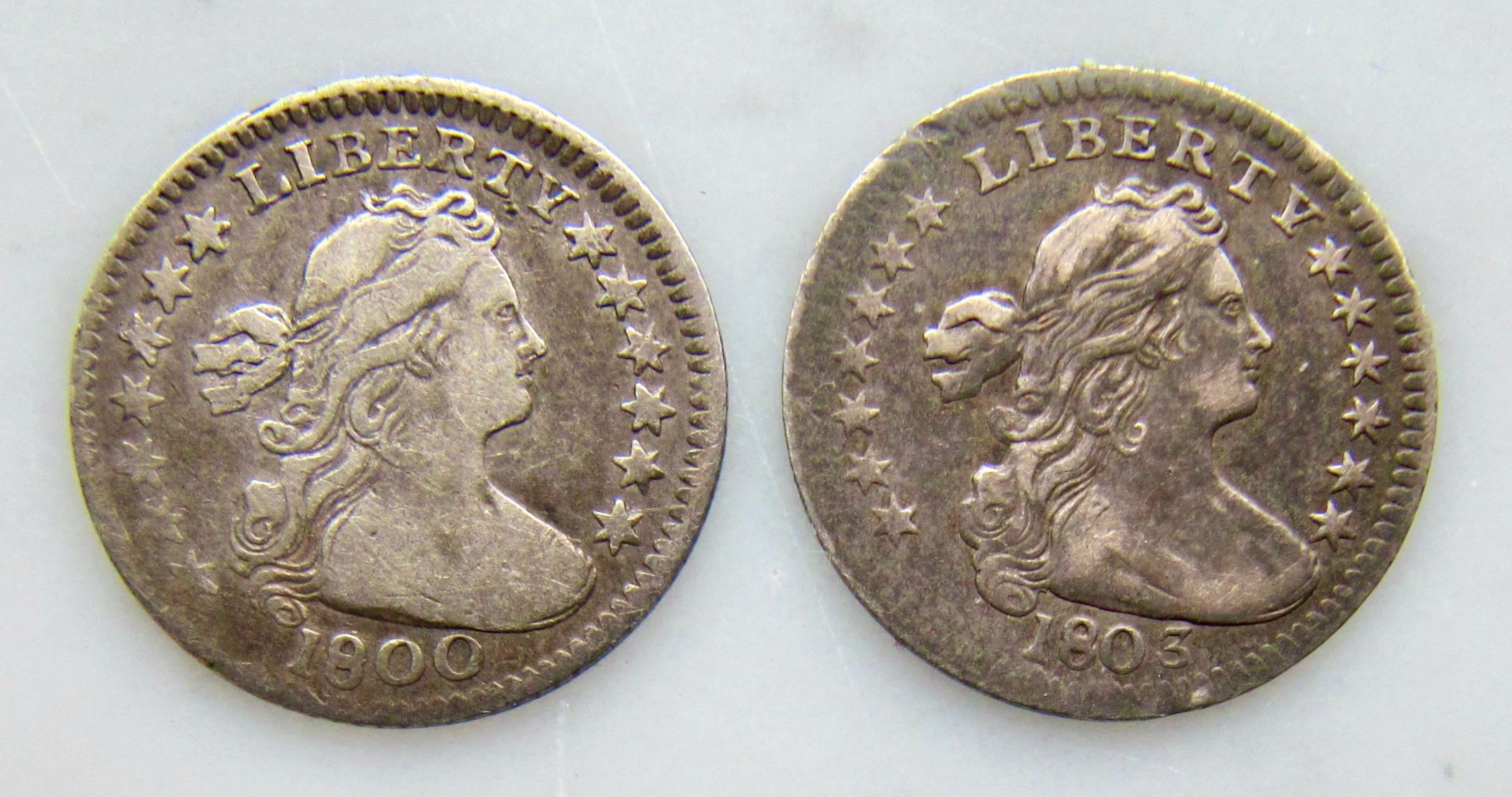 Two-Early-Draped-Bust-Half-Dimes-For-Your-Grading-Thoughts