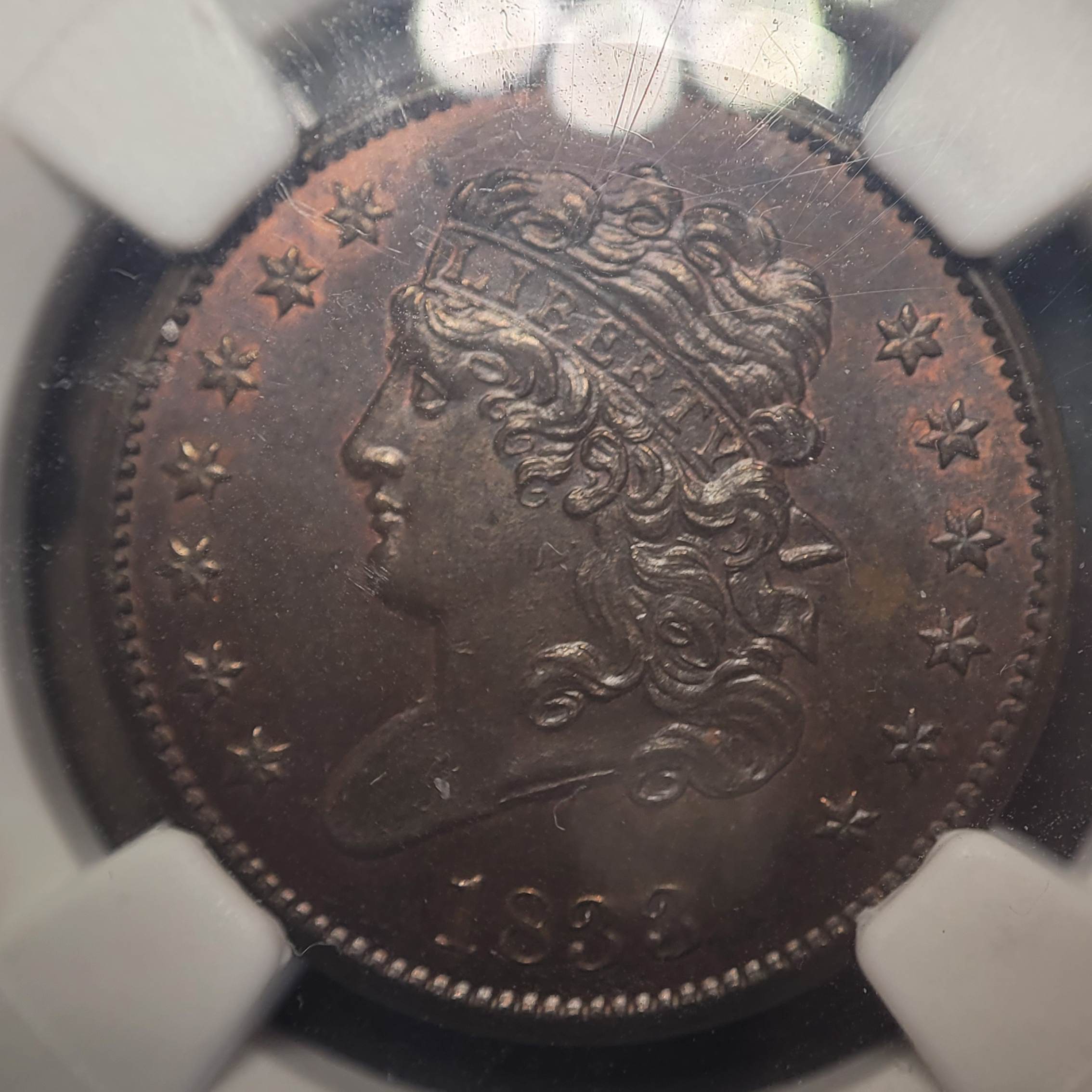 ANA-Newp-#2:-1833-Classic-Head-Half-Cent-NGC-MS-64BN