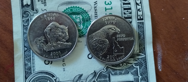 2005&2007-State-Quarters-Kansas&idaho