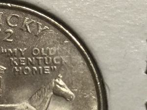 2001-P-Kentucky-Quarter-Crack,-Faded-Lettering.