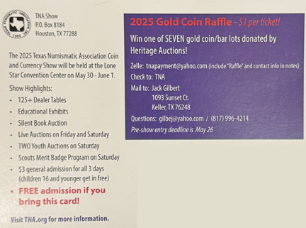 Texas-Numismatic-Association-Coin-&-Currency-Show:-5/30---6/1