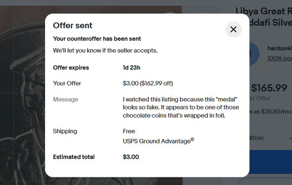 Libya-Gadaffi-1979-10th-Anniversary-Silver-Medal---Genuine?