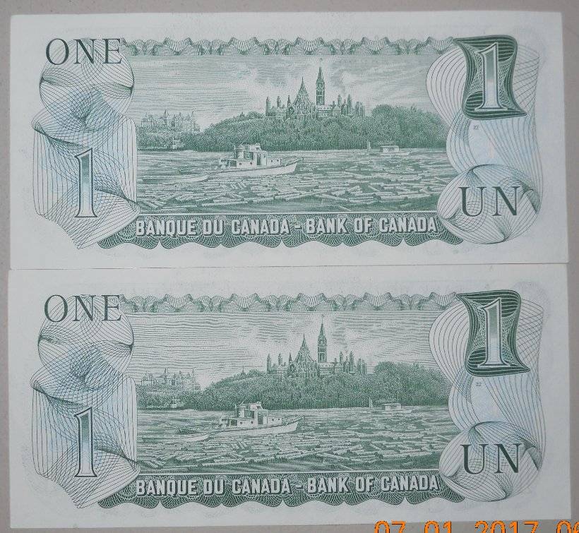 Consecutive--Canada-One-Dollar-Bills