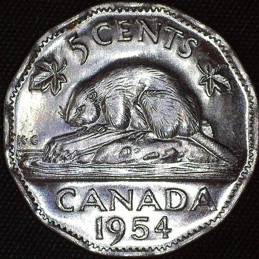 1954-Canada-Five-Cents-For-Grading