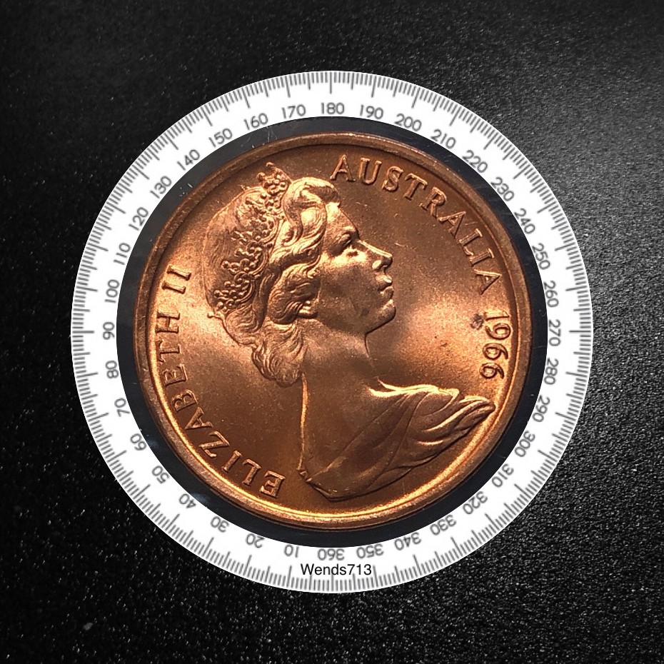 1966-Australian-1-Cent-Upset-Error---Blunted-First-Whisker-Variety--Unc,