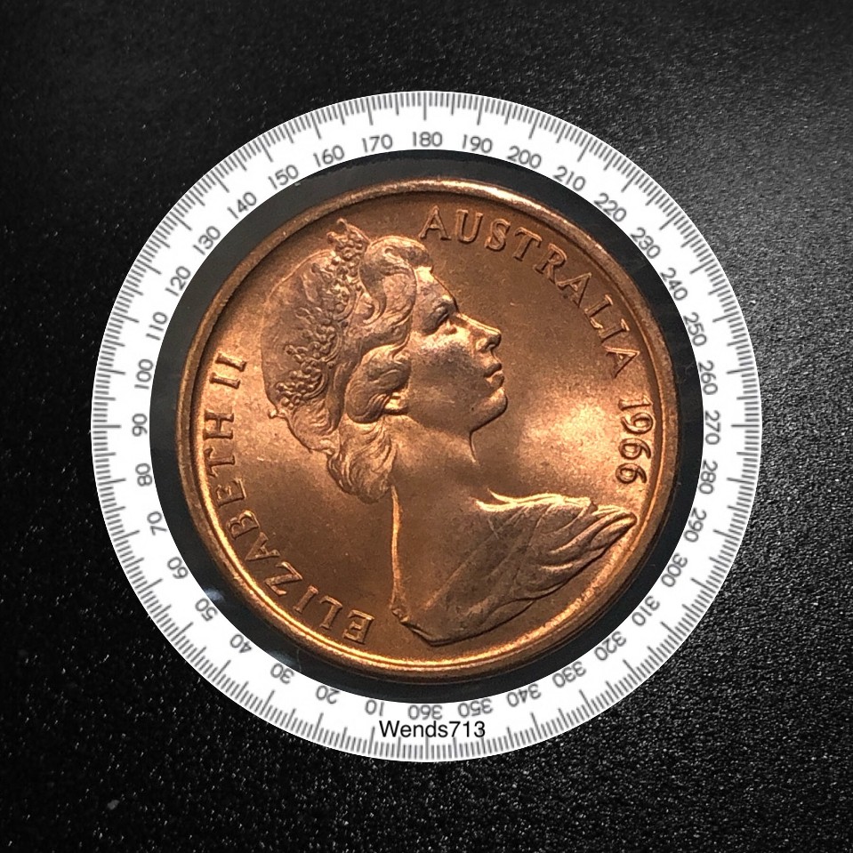 1966-Australian-1-Cent-Upset-Error---Blunted-First-Whisker-Variety--Unc,
