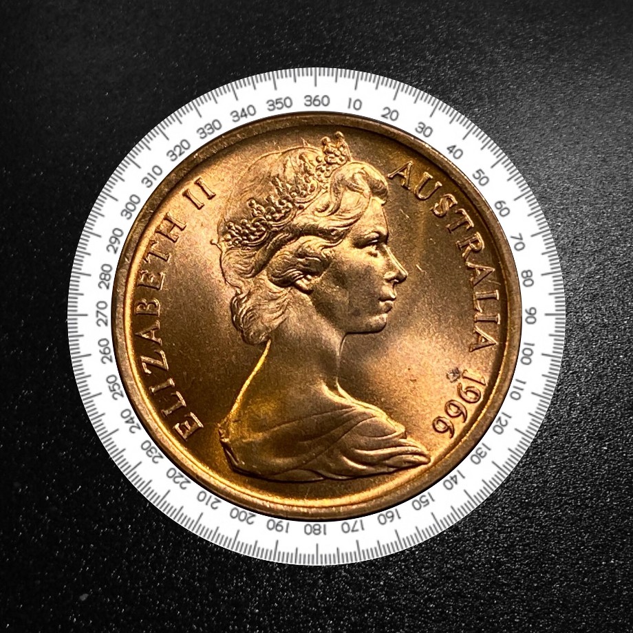 1966-Australian-1-Cent-Upset-Error---Blunted-First-Whisker-Variety--Unc,