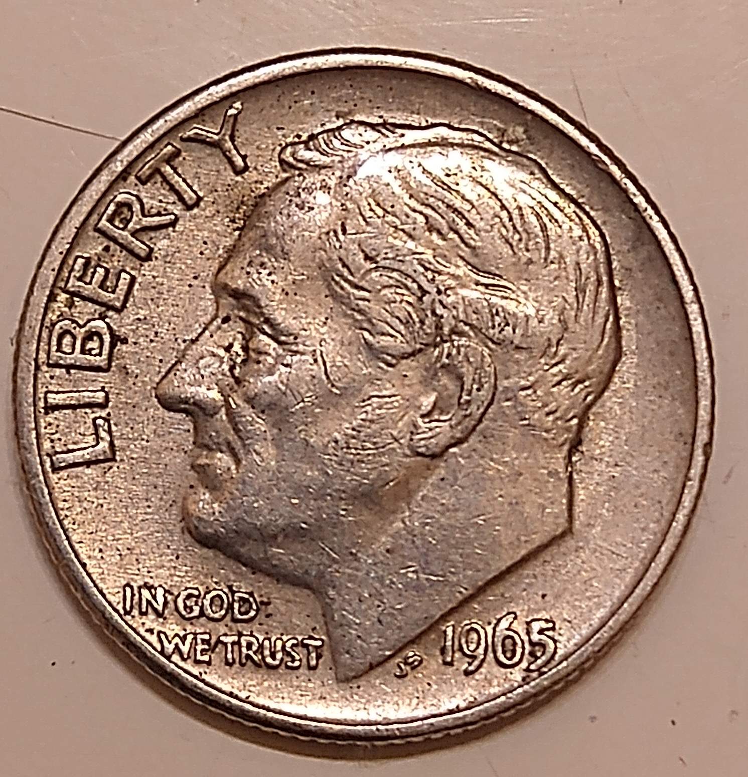 1965-Dime-Error-On-Reverse