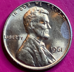 1961-Penny-Defective-Obverse-Clad-Layer?