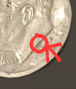 1999-US-Roosevelt-Dime-Chipped-In-Neck