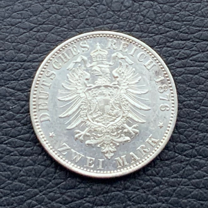 1876-German-States-Mecklenburg-Schwerin-2-Mark-KM#-320