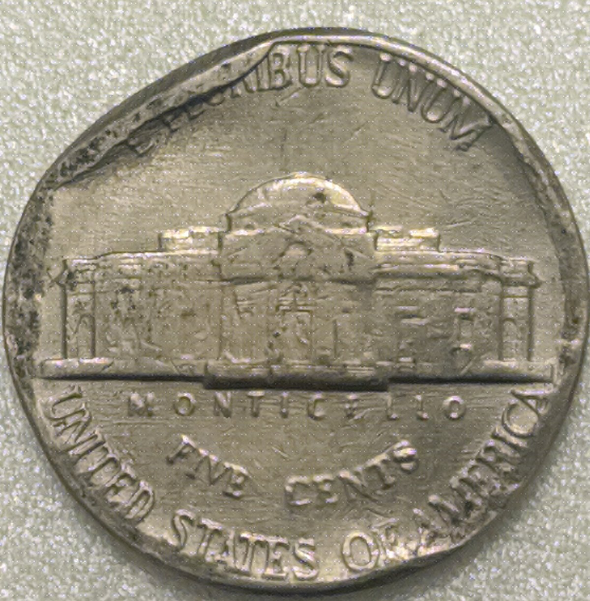 1991-P-Jefferson-Nickel-Damage-Or-Error?