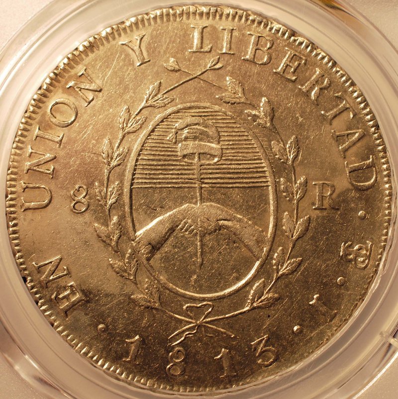 Argentina-1813-8-Reales:--PCGS-Graded