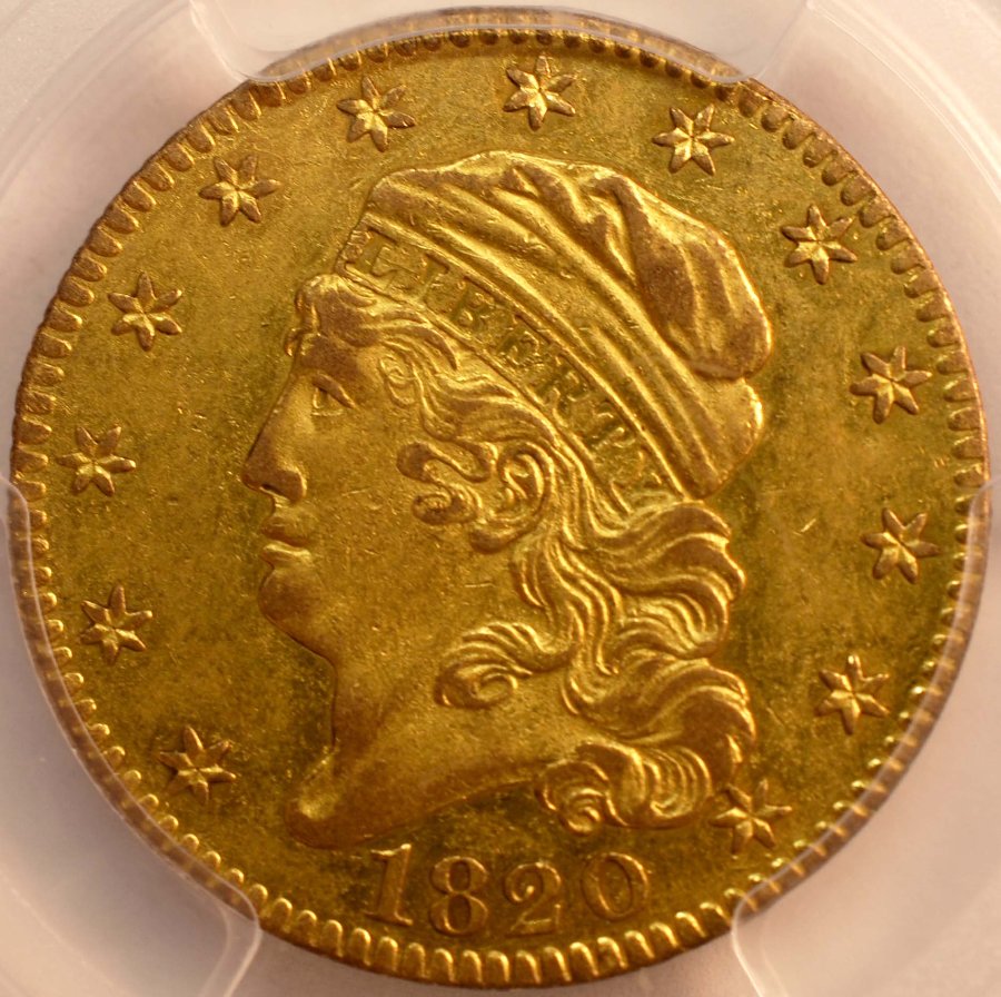 1820-Gold-Half-Eagle-For-Grade-And-Comment