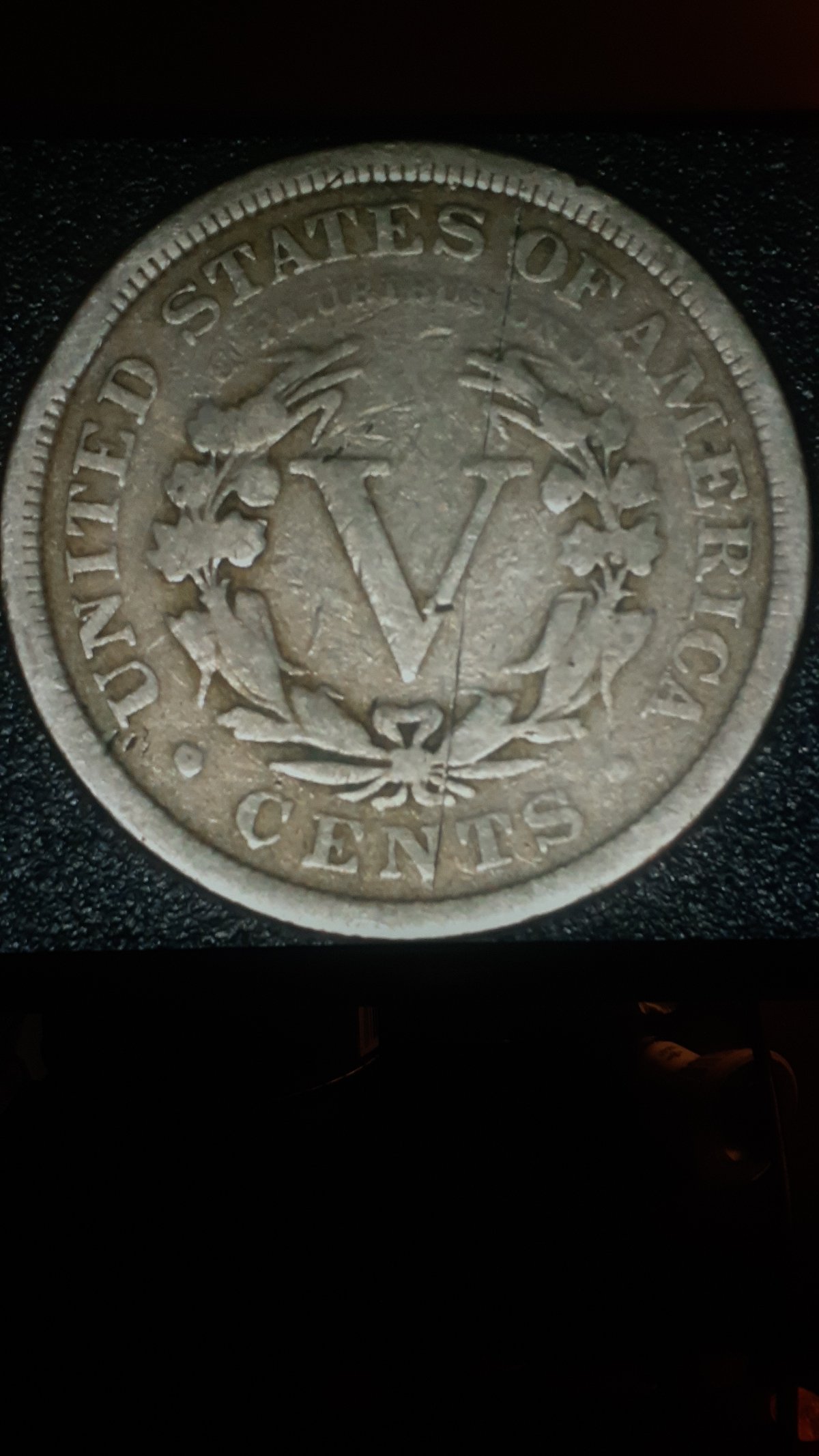 1906-V-Nickel-With-Massive-Die-Crack