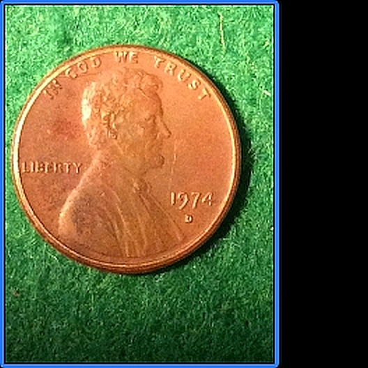 1971-Cent-And-'74-W/-Similar-Colors.-Close-Up-Mint-Mark-Pic.-RPM?