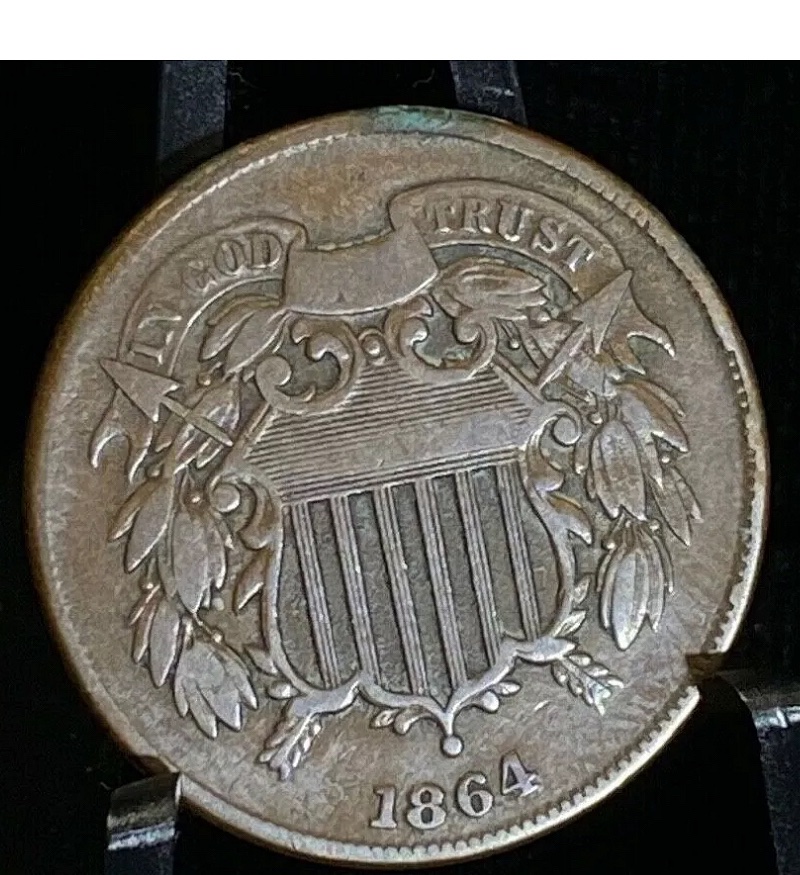 1864-2-Cent-Coin-With-Circulation