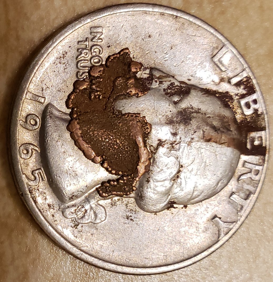 1965-Quarter-With-Copper-Droplet?
