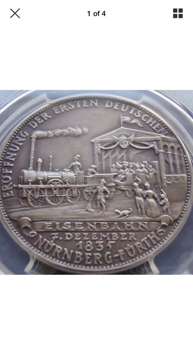 Rare-1935-Karl-Goetz-100th-Anniversary-Of-The-1-St-Railroad-Kienast-509