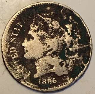 1865-P-Three-Cent-Nickel,-Found-On-The-Ground-And-Has-The-Sound-Of-Silver.