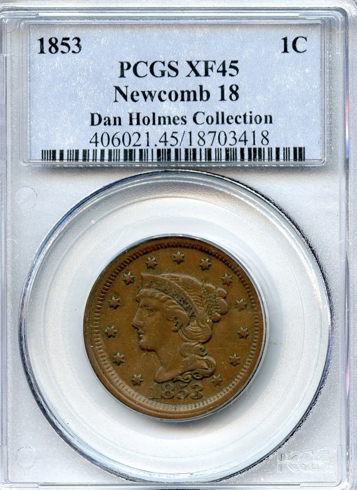 1853-Cent-With-Spike-Left-Of-5?-Newcomb?