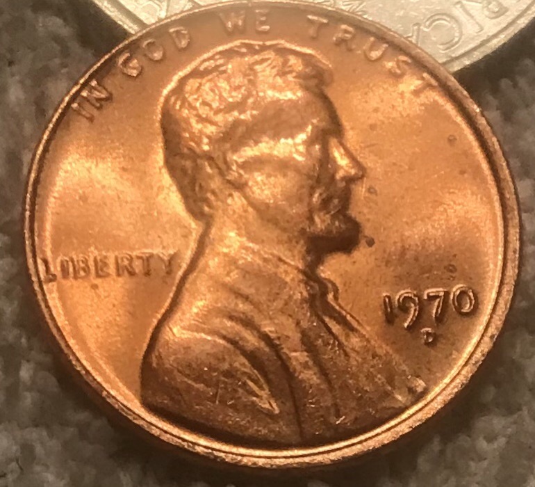 1970-D-Lincoln-Memorial-Penny-From-A-Roll.