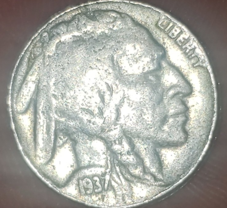 Struck-Through-Grease-Or-PMD-Or?-1937-Buffalo-Nickel