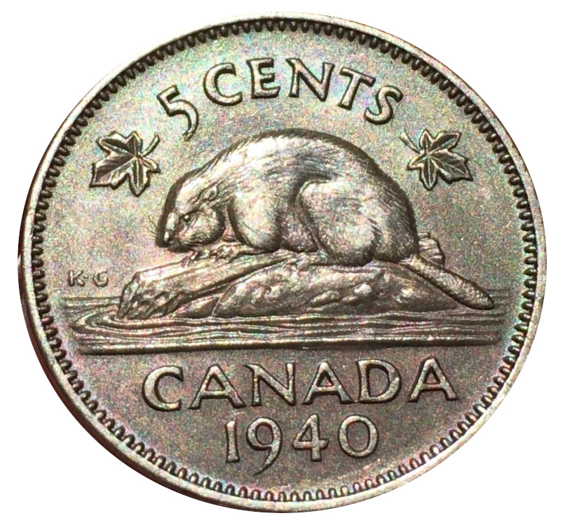 Brown-1940-5-Cent-Nickel,-Artificial-Toning,-Or-Something-Else?