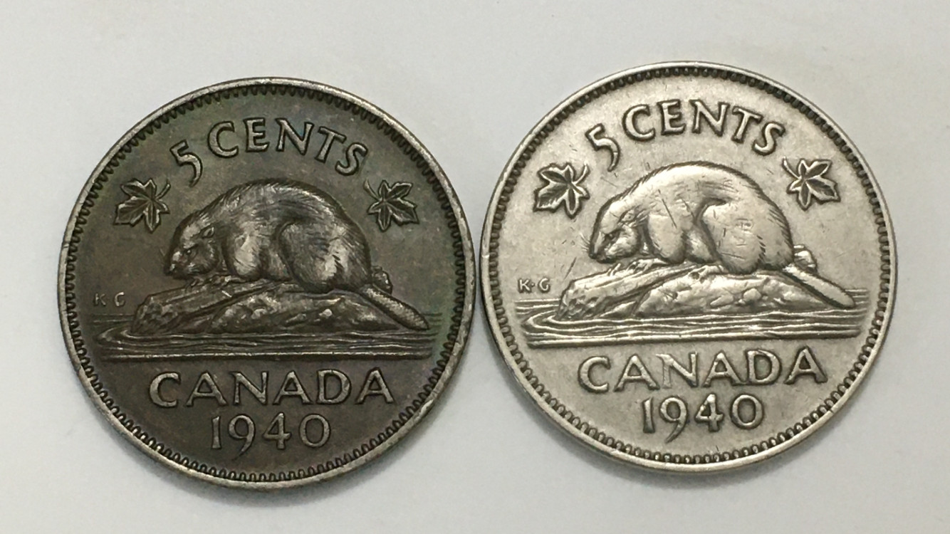 Brown-1940-5-Cent-Nickel,-Artificial-Toning,-Or-Something-Else?