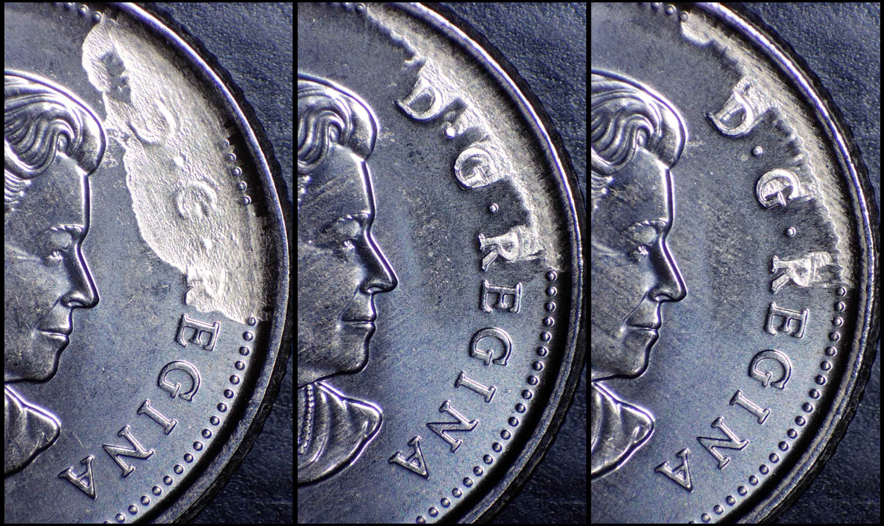 1921-2021-Dual-Dated-Dimes---3-Coin-Progression-Set-Of-Struck-Through-Grease-Errors
