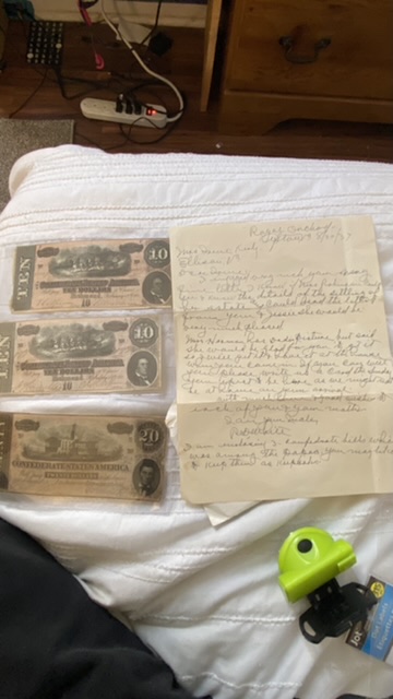 1864-Confederate-Banknotes-With-Hand-Written-Letter-From-FDR