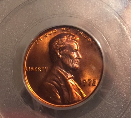 1972-Lincoln-Double-Die-Obverse-Toned,-Scratches-On-Holder