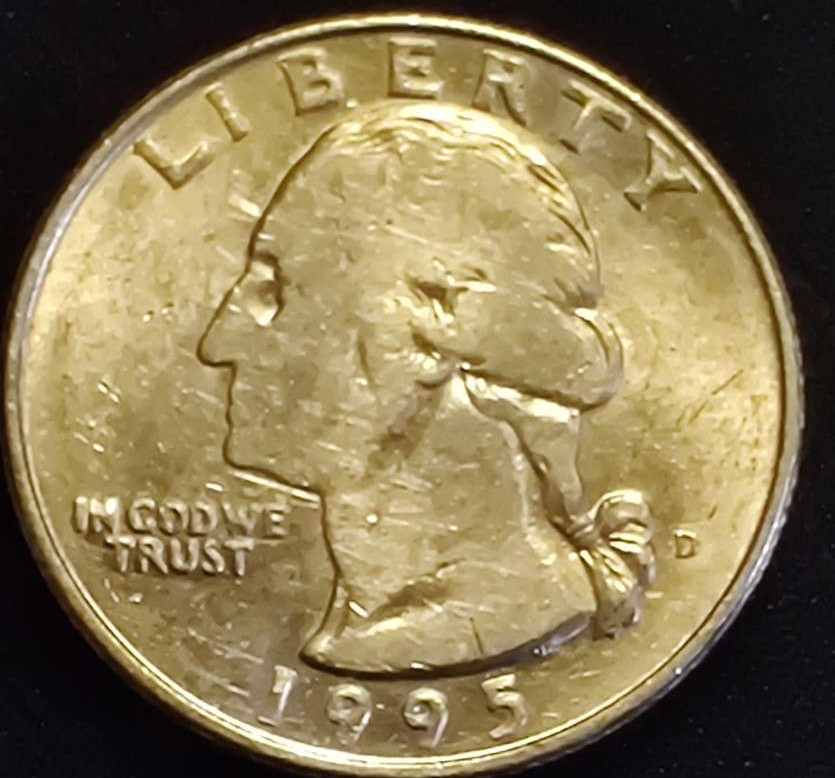1995-D-Washington-Quarter-W/Flat-Bust-On-Obverse