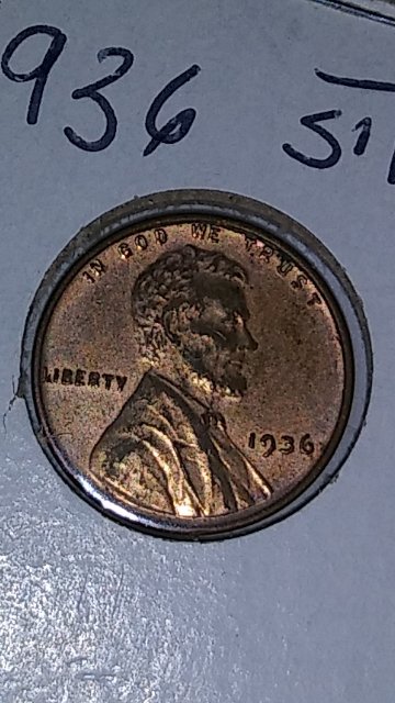 I-Have-Two-Odd-Colored-Pennies.-The-1936-Looks-Kind-Of-A-Goldish-Mix-Color