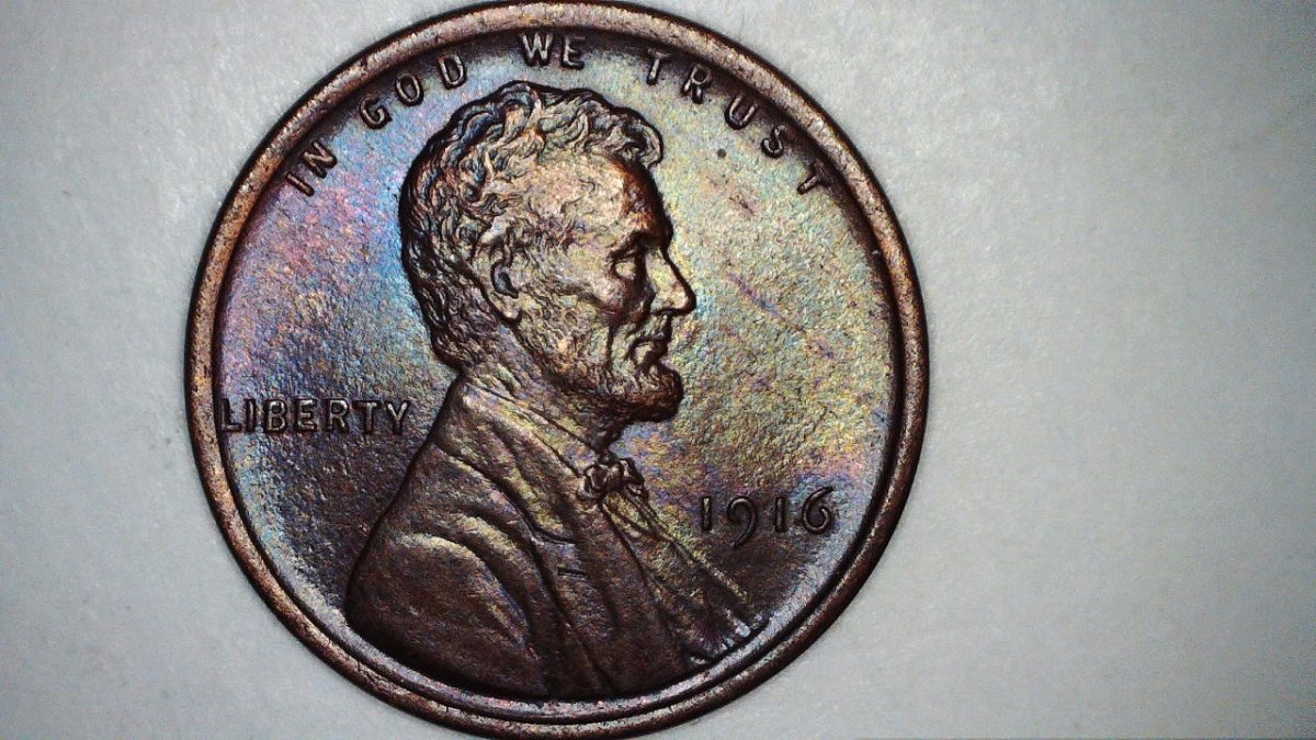 1916-Lincoln-Wheat-Cent-With-Toning,-Grade-Away!