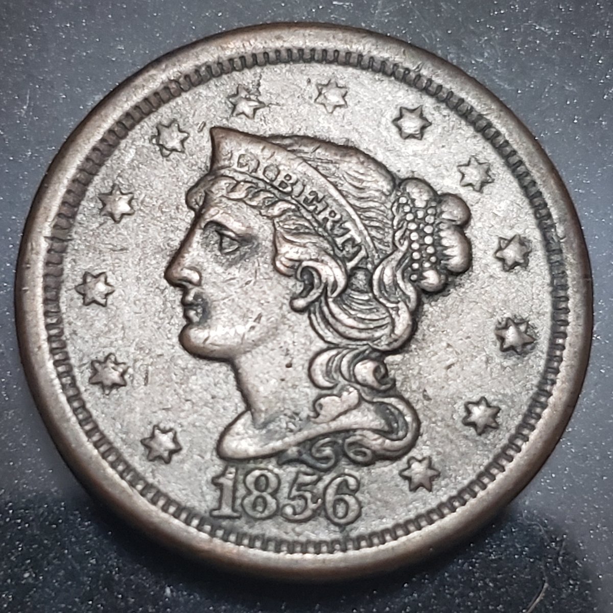 1856-Braided-Hair-Cent,-Grade