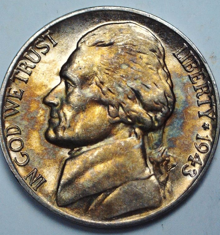 1943-Jefferson-War-Nickel,-For-Grading.