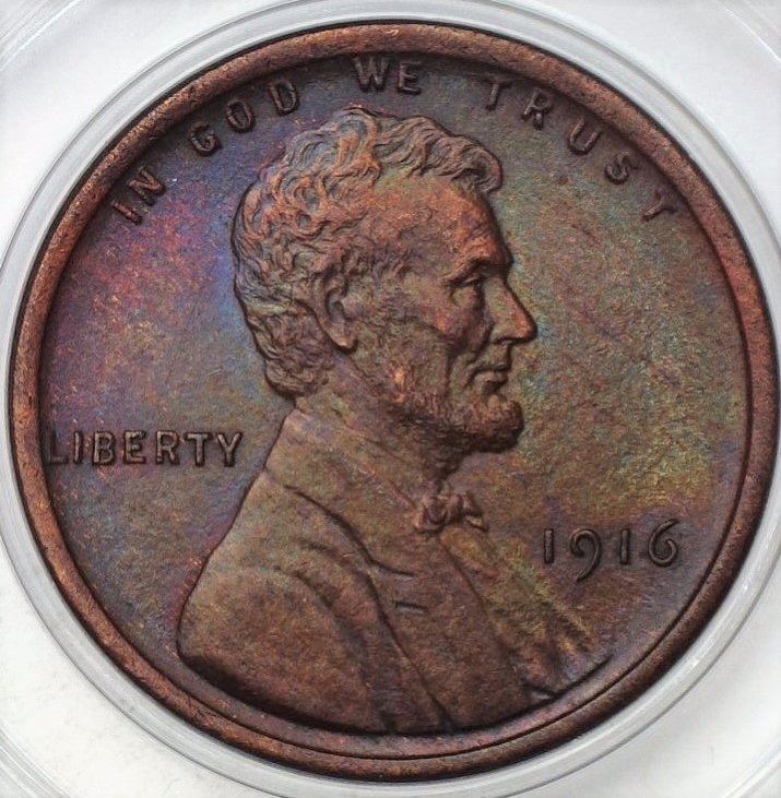 1916-P-Lincoln-Wheat-Cent,-Beautifully-Toned