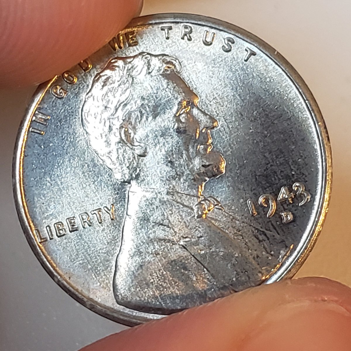 1943-D-Lincoln-Wheat-Cent,-Struck-Through?