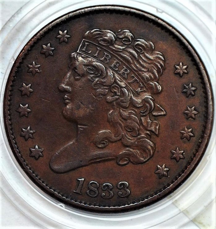 1833-1/2-Cent,-For-Grade.